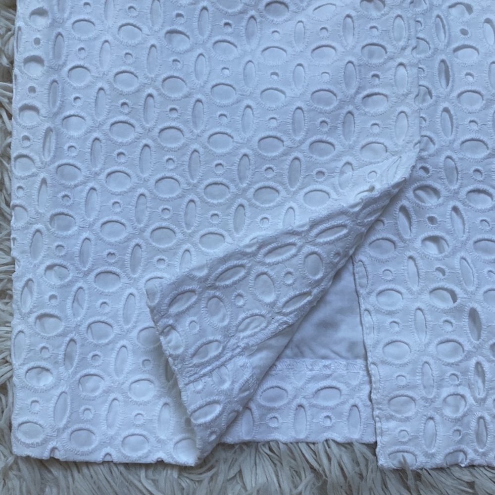 Loft Embroidered Eyelet Pencil Skirt 💗 White - Picture 9 of 14